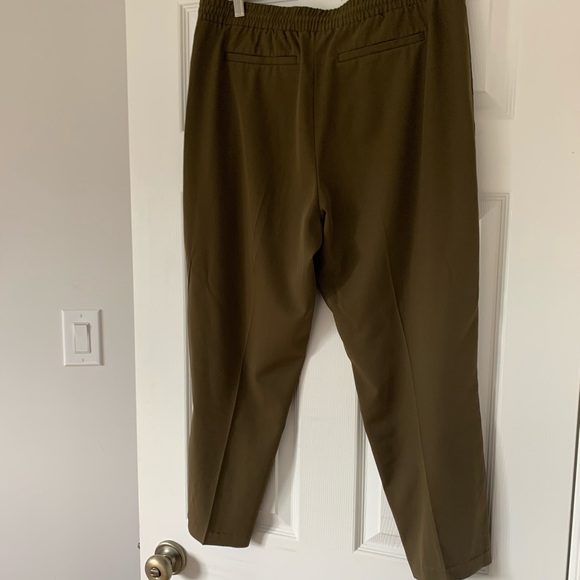 Green cropped high waisted trousers - Picture 4 of 5